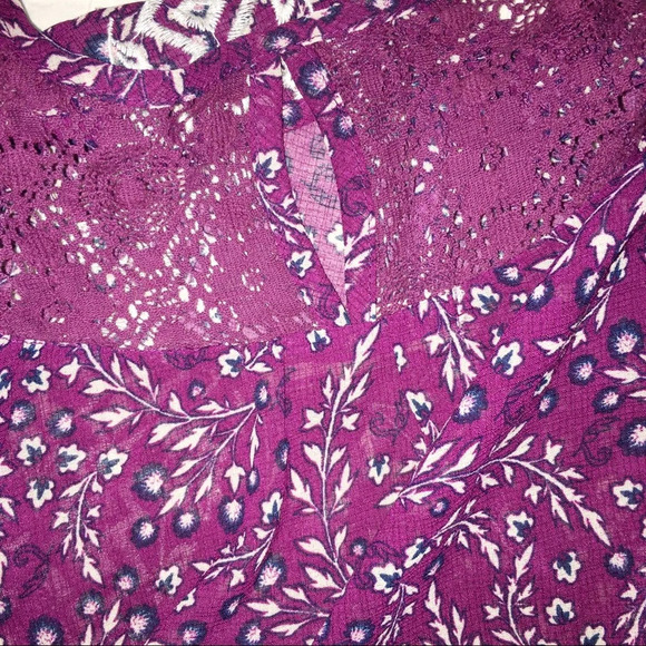 Rewind xsmall purple floral peasant boho blouse - Picture 5 of 5